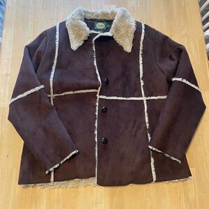 Viking Jacket Size XLarge - Dark Brown, Faux fur, Cabelas, Pockets, buttons, XL